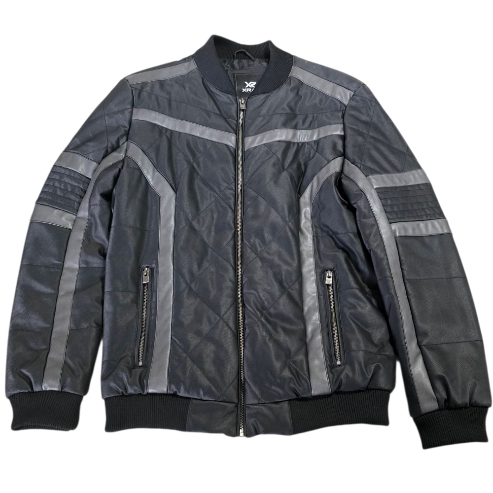 Stylish Black and Gray Bomber Jacket
